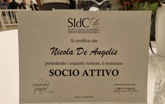 Il Dott. Nicola De Angelis entra nell’élite della Società Italiana di Chirurgia Odontostomatologica